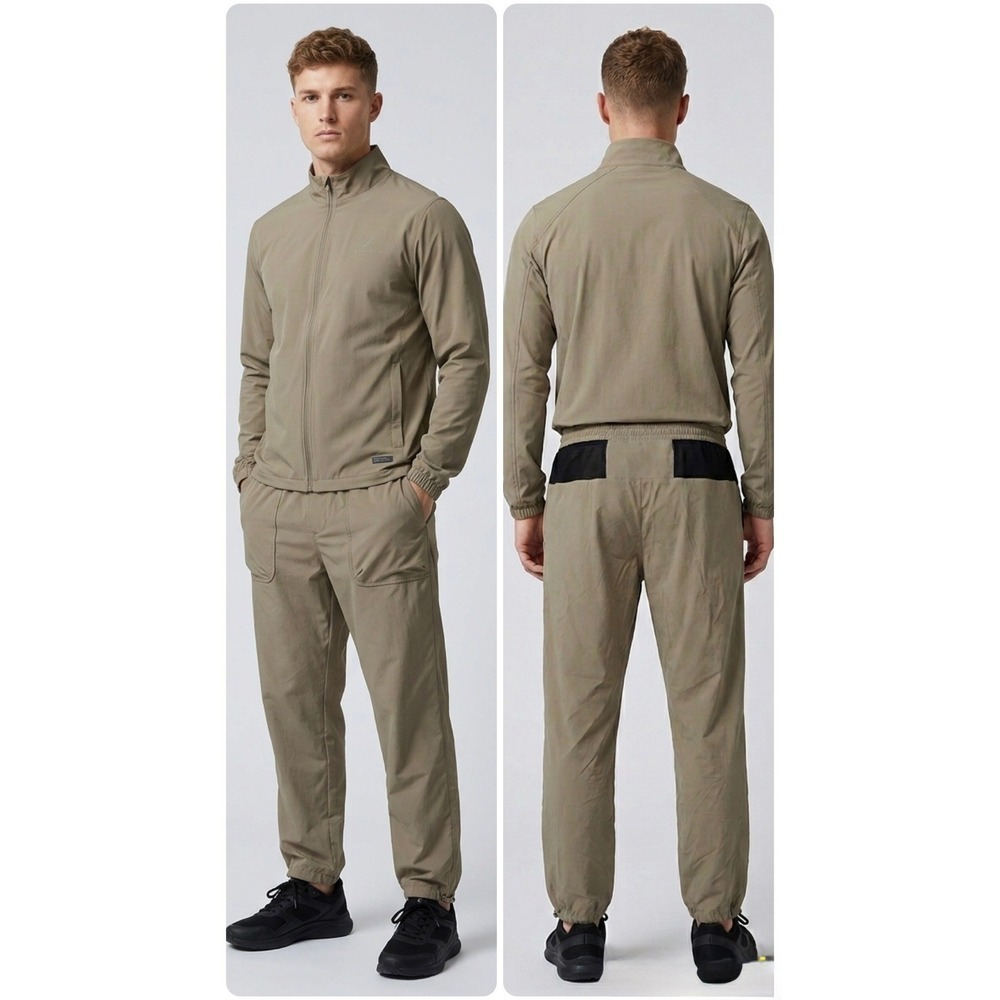 Zara Athleticz Mens Khaki Tan Technical Training Jogger Pants Large 1732/408/711